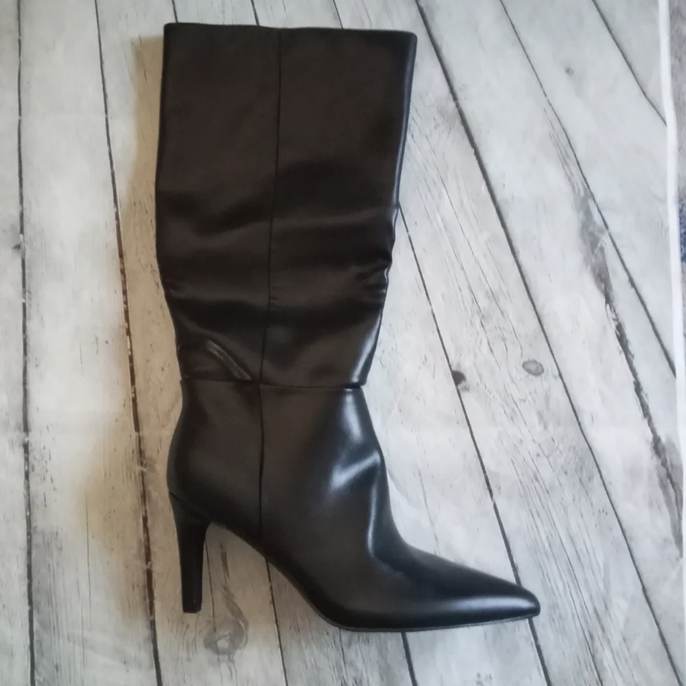 NIB Black Matte Knee High Stilletto Boots - Size 9 - Picture 5 of 6